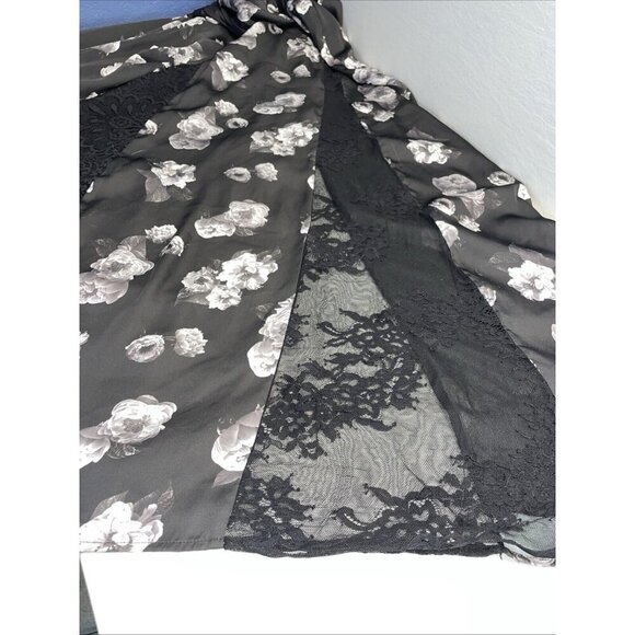 Revolve Majorelle halter Maxi dress, black lace floral slinky fairy goth size SM - Picture 7 of 14